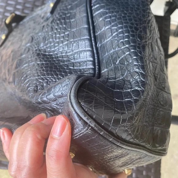 Brahmin Croc Embossed Tote Bag, Black - Picture 15 of 17